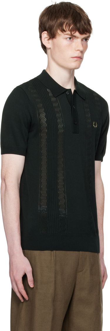 Poolopaita Fred Perry Fred Perry Pointelle Panel Knitted Polo Vihreä | K9750, 1