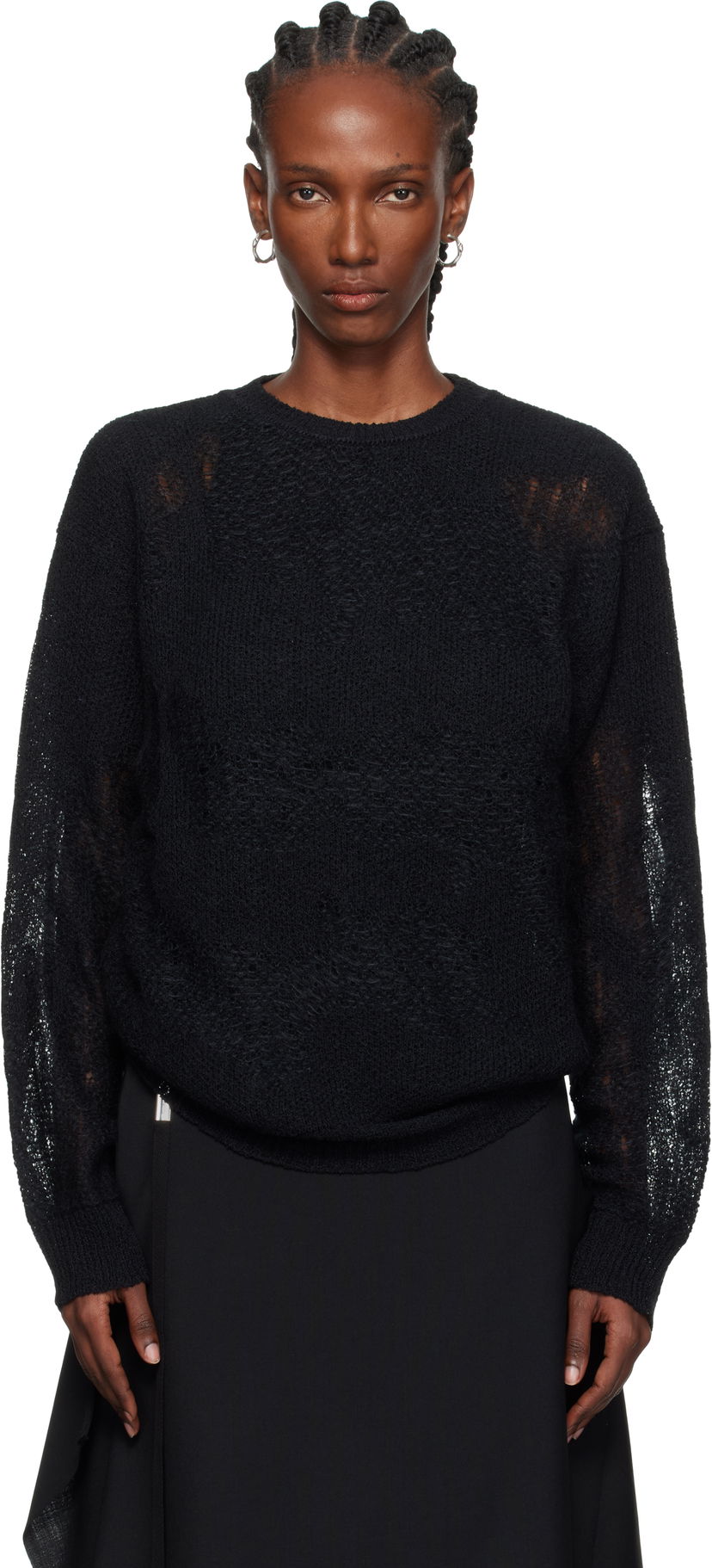 Villapaita Ann Demeulemeester Ann Demeulemeester Lalla Oversize Sweater Musta | 2520-W-KN39-KN070-099
