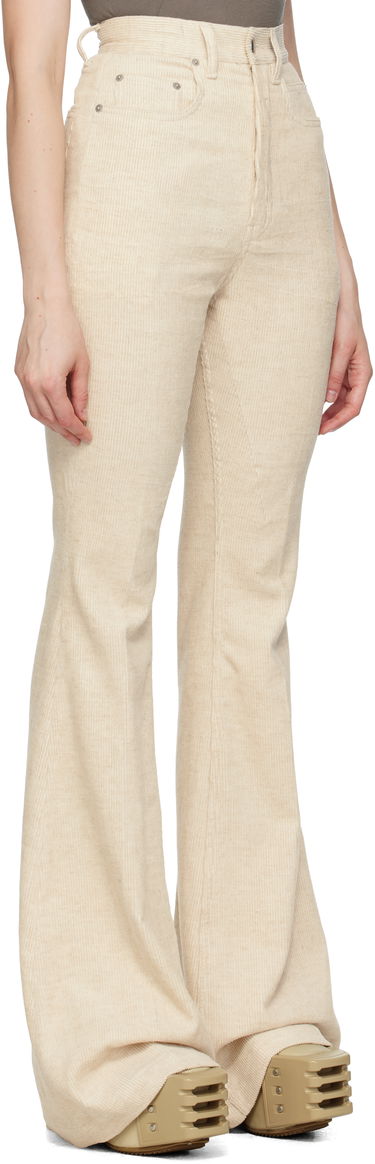 Housut Rick Owens Rick Owens Bolan Bootcut Corduroy Trousers Beige | RP02E4329 MLC, 1