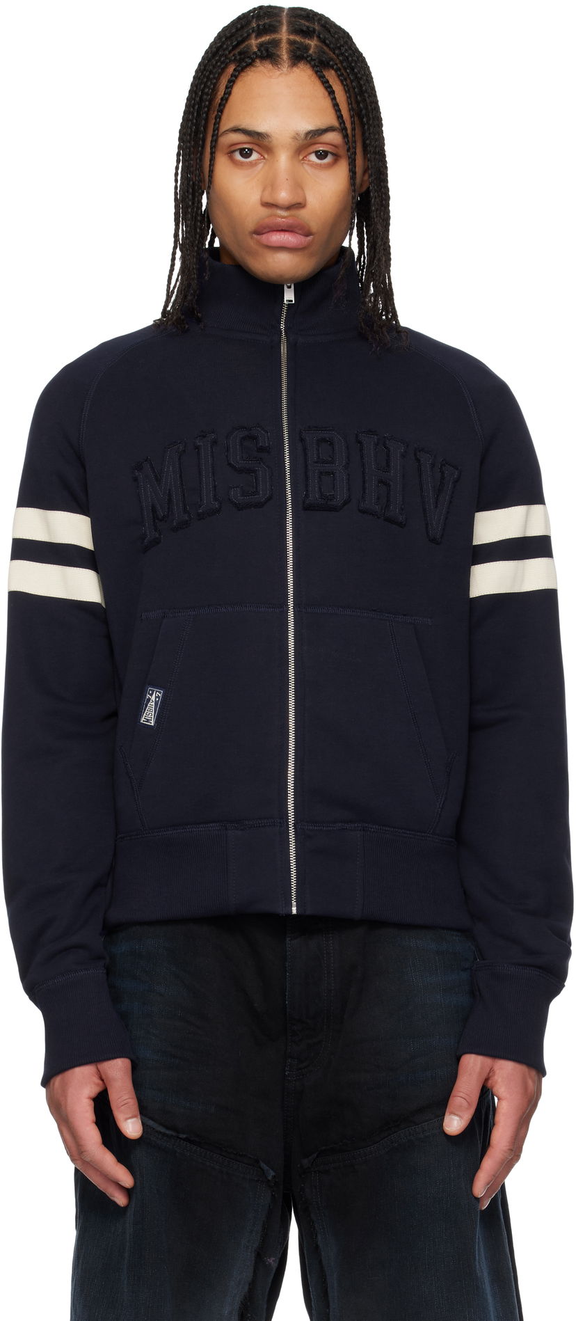 Huppari MISBHV MISBHV Zuma Zip-Up Sweater Tummansininen | 250M150