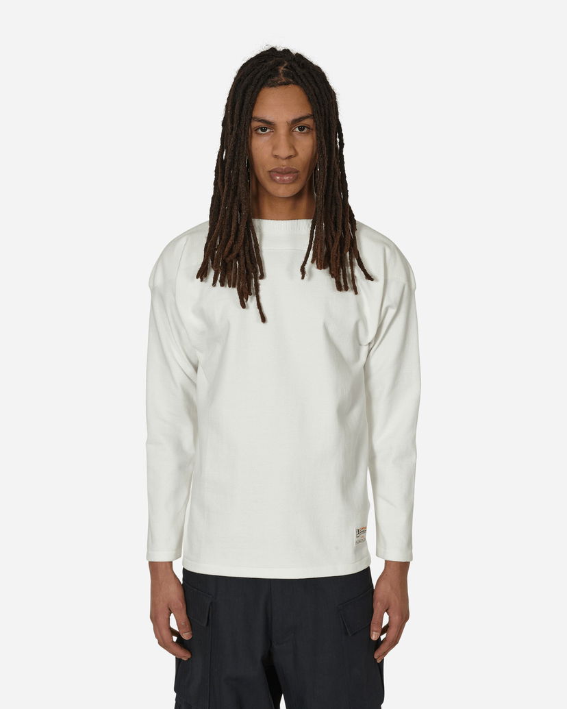 T-paita Champion Made in Japan Crewneck Longsleeve T-Shirt White Valkoinen | C3-T422 WHITE