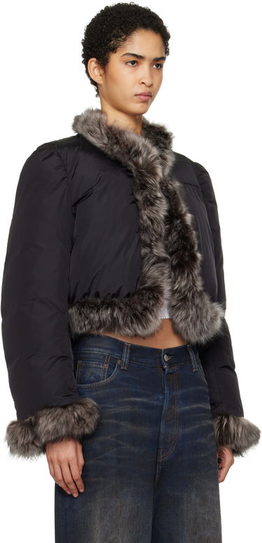 Puffer takki Alexander Wang Alexander Wang Fur Trim Down Jacket Musta | 1WC4242573, 1