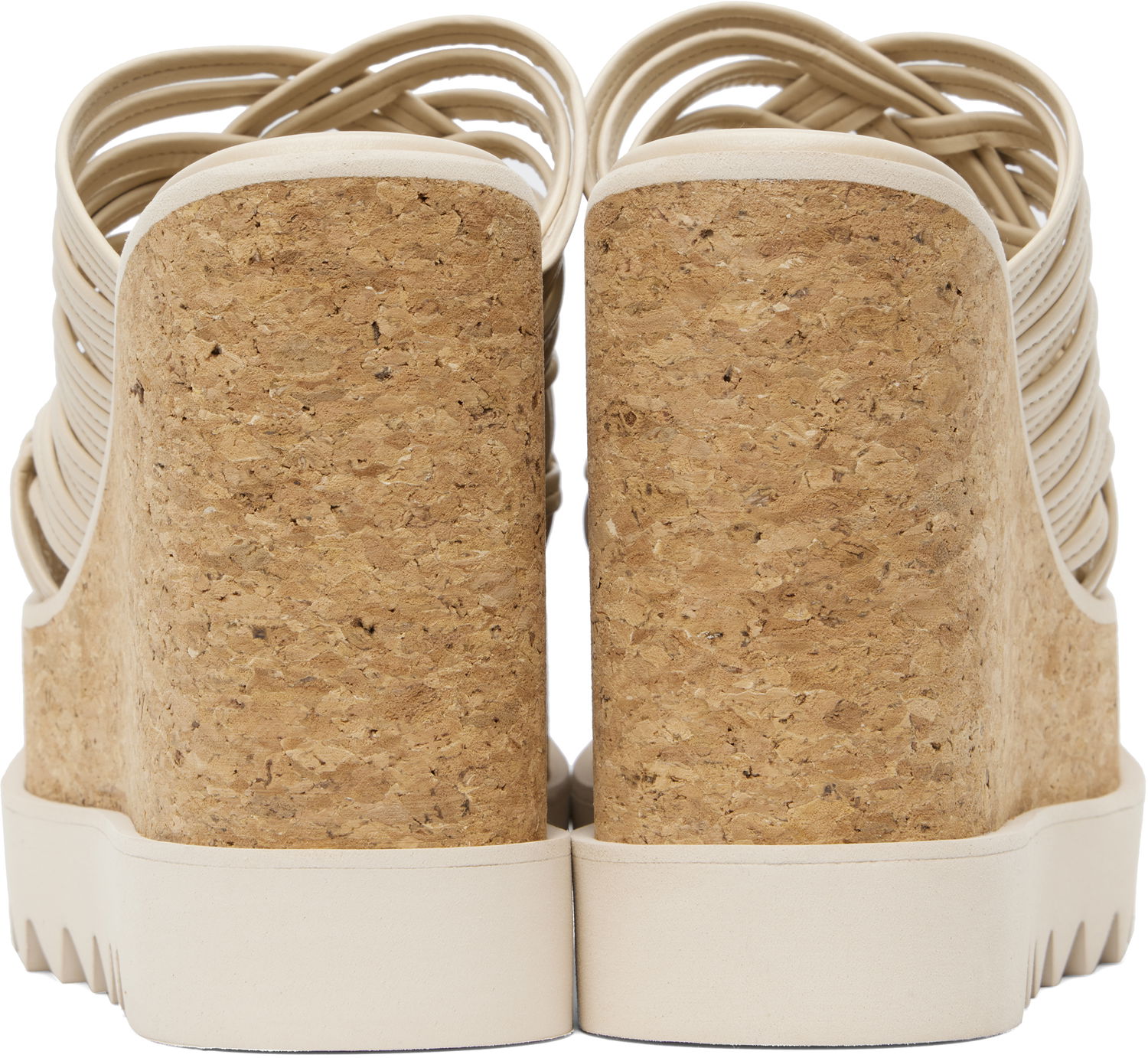 Asusteet Stella McCartney Stella McCartney Sneak-Elyse Woven Platform Wedge Sandals Beige | 810545APADB0, 1