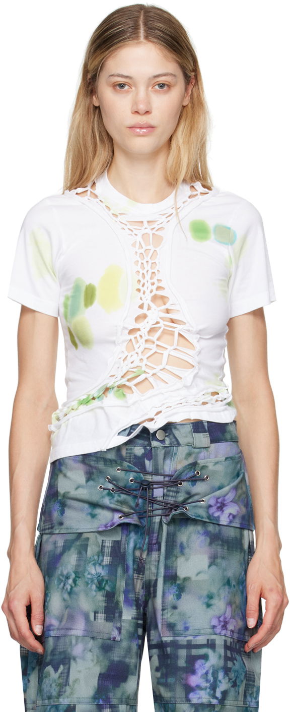 T-paita Collina Strada Collina Strada Tosh Crocheted T-Shirt Valkoinen | XX3378