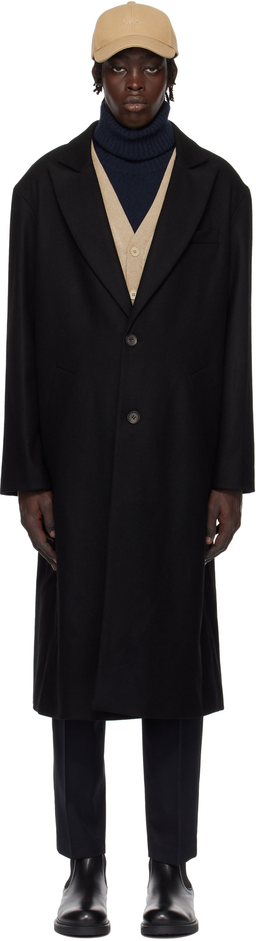 Takit A.P.C. Oversized Wool Coat Musta | WOAJS-H01543