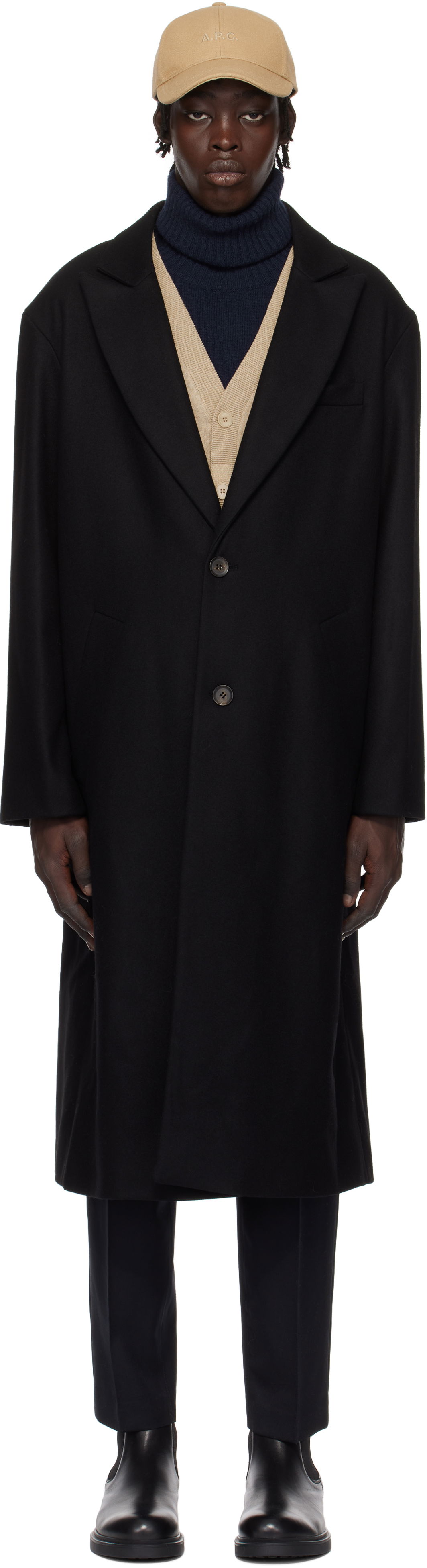 Takit A.P.C. Oversized Wool Coat Musta | WOAJS-H01543, 0