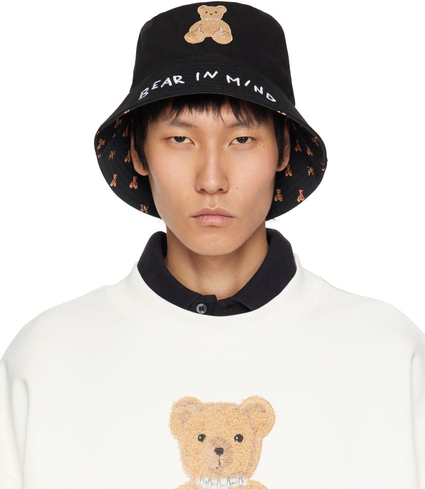 Hattu Palm Angels Palm Angels 'Bear In Mind' Bucket Hat Musta | PMLA039S25FAB0031060
