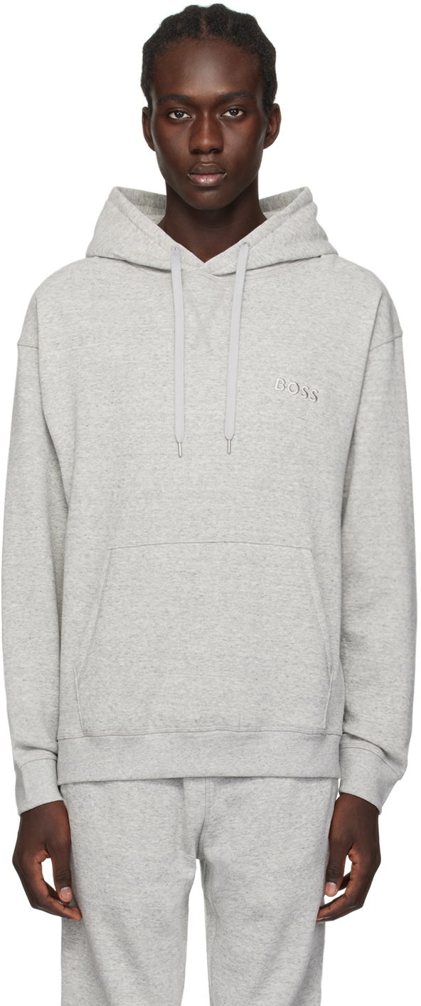 Huppari BOSS Embroidered Hoodie Harmaa | 50511069
