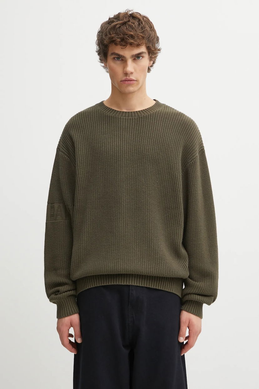 Villapaita DAILY PAPER Ribbed Crew Neck Sweater Band Knit Vihreä | 2522025