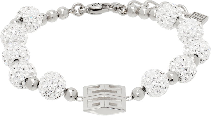 Rannerengas Givenchy Crystal Embellished 4G Logo Charm Bracelet Metallinen | BF20HPF05M040