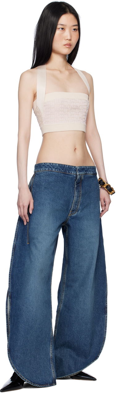 Tankkitoppi Balmain Labyrinth Monogram Tank Top Beige | EF1AA025KI02, 3