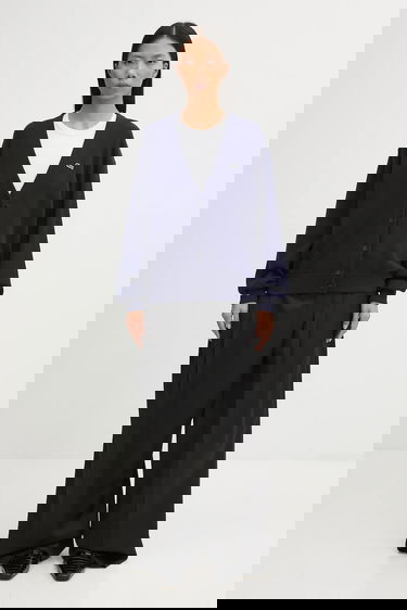 Villapaita Lacoste V-Neck Button-Up Relaxed Fit Wool Blend Cardigan Tummansininen | AF4143, 4