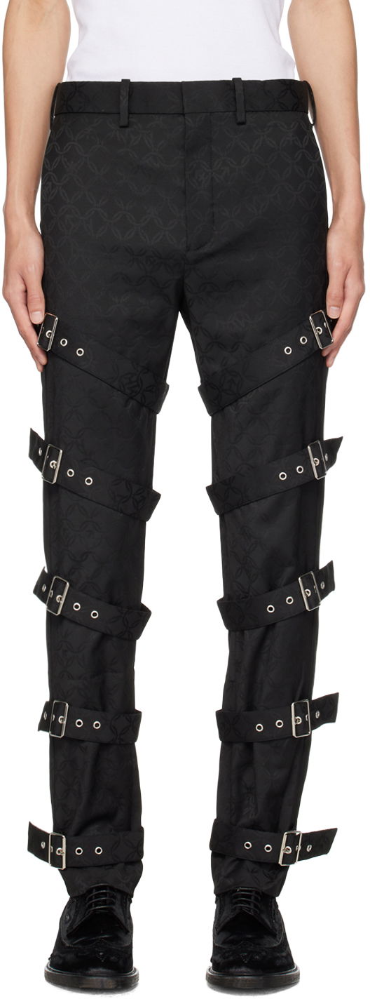 Housut Charles Jeffrey Loverboy Buckle Strap Trousers Musta | 31030101