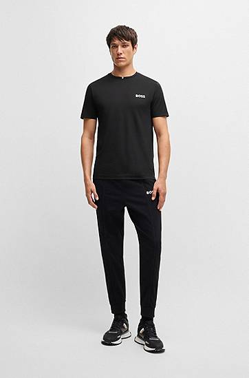 T-paita BOSS Moisture-Wicking Active Piqué Tee Musta | 50533794, 1