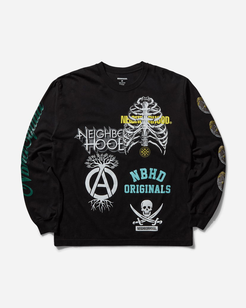 T-paita Neighborhood LS-17 Black Longsleeve T-Shirt Musta | 242PCNH-LT17 BK