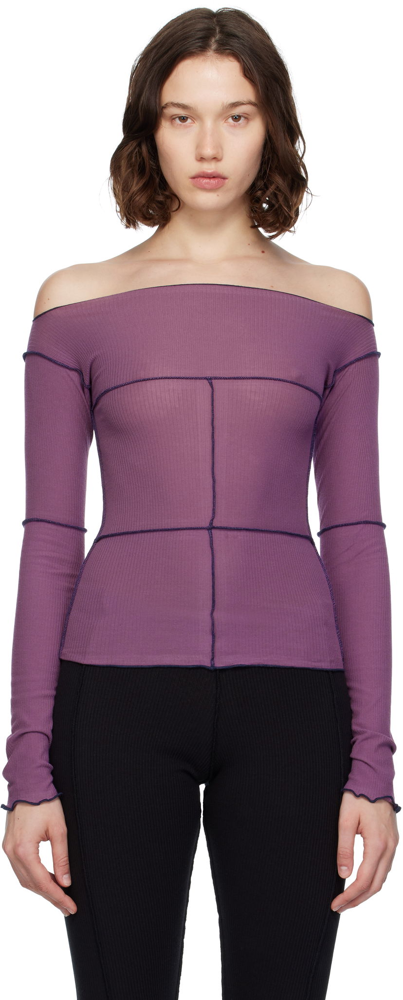 Tankkitoppi Baserange Baserange Cinder Off-the-Shoulder Top Violetti | TTCL-CR-AU25