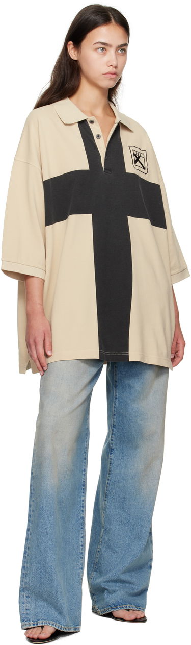 Poolopaita 032C 032c Fainting Cross Oversized Polo Beige | F25-URC-0459-550-W, 3