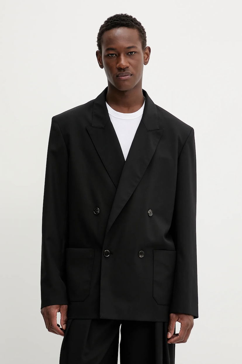 Takki Nanushka Nanushka Derik Double-Breasted Blazer Musta | NM25SSOW12599