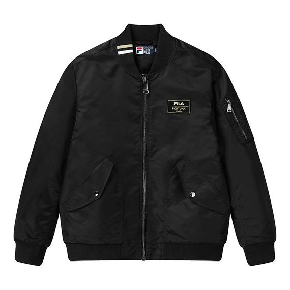 Bomber-takki FILA Woven Baseball Jacket Musta | F11M118751F-BK