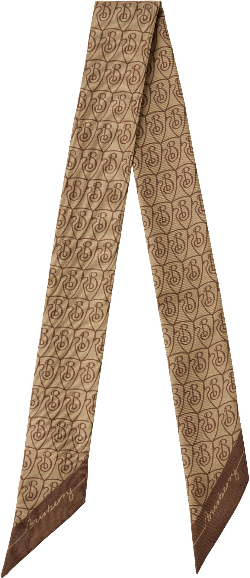 Huivi Burberry Burberry Skinny B Shield Silk Scarf Beige | 8106311