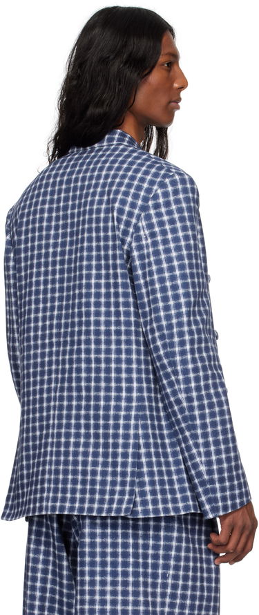 Takki ERL ERL Check Double-Breasted Blazer Sininen | ERL10J038, 2