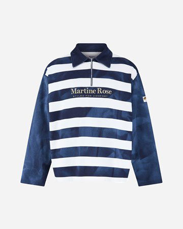 Poolopaita Martine Rose Zip up Polo Tummansininen | MRSS24632B