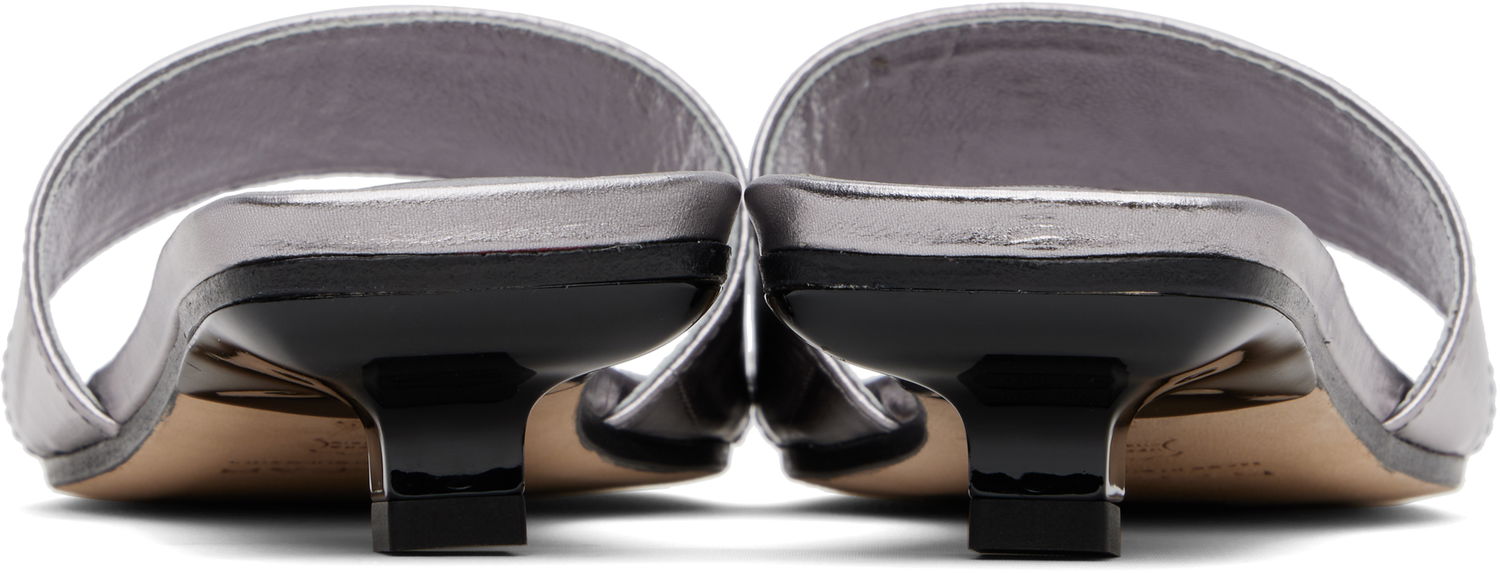 Asusteet BY FAR BY FAR Ceni Eel Embossed Metallic Leather Heeled Sandals Metallinen | MWFHO014CL035ME032PL, 1