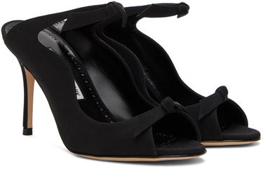 Asusteet Manolo Blahnik Manolo Blahnik Fiocchetti Bow Detail Slingback Mules Musta | 423-1696-0004, 3