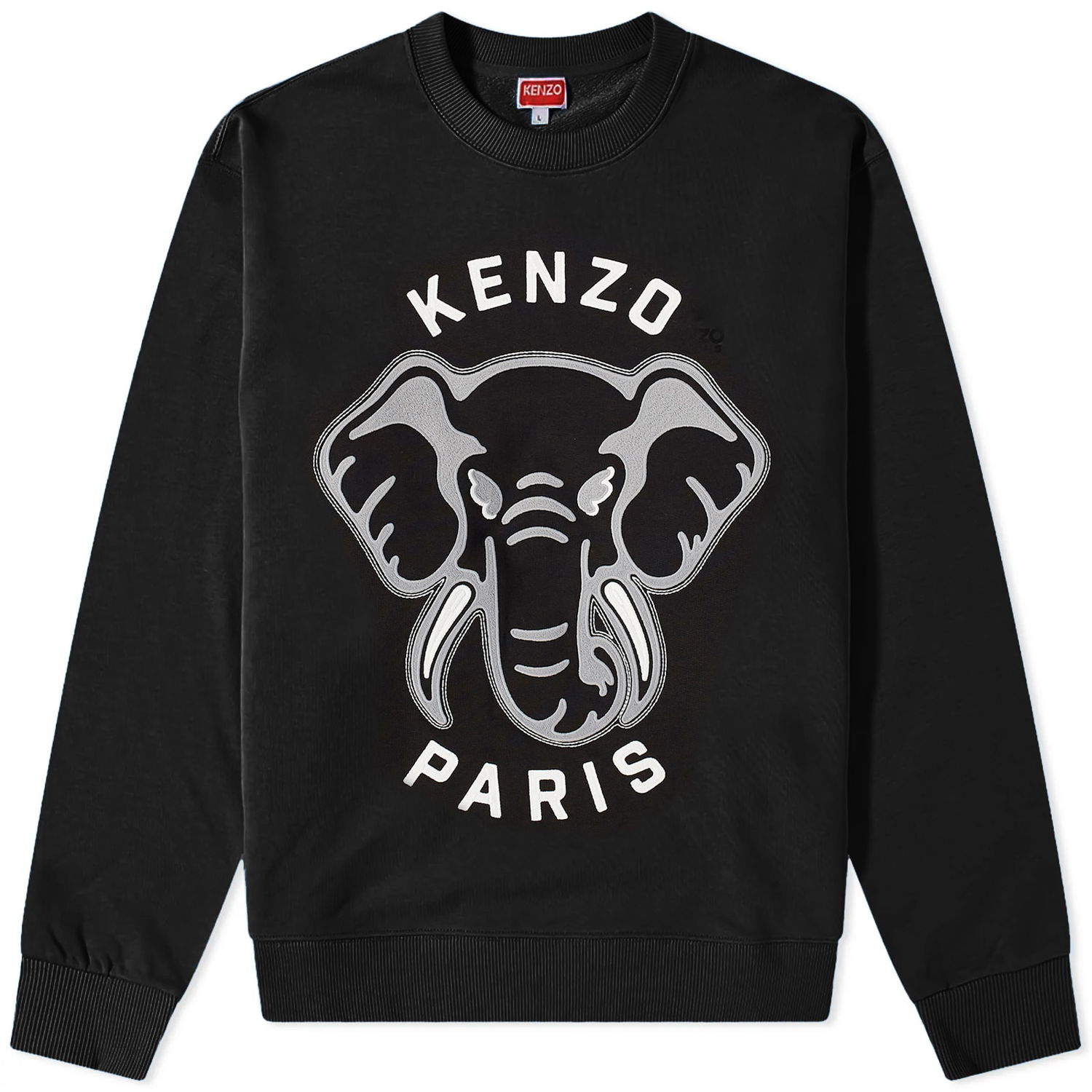 Huppari KENZO Elephant Classic Crew Sweat Musta | FD65SW0474MF-99J, 0