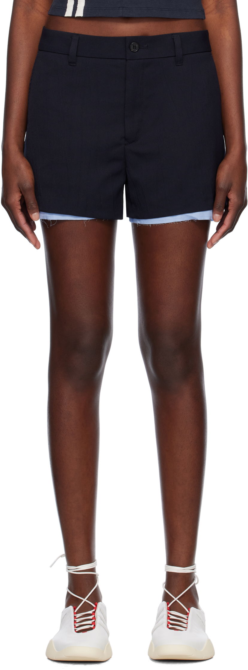 Shortsit Ambush AMBUSH Layered Suit Shorts Tummansininen | 12115378