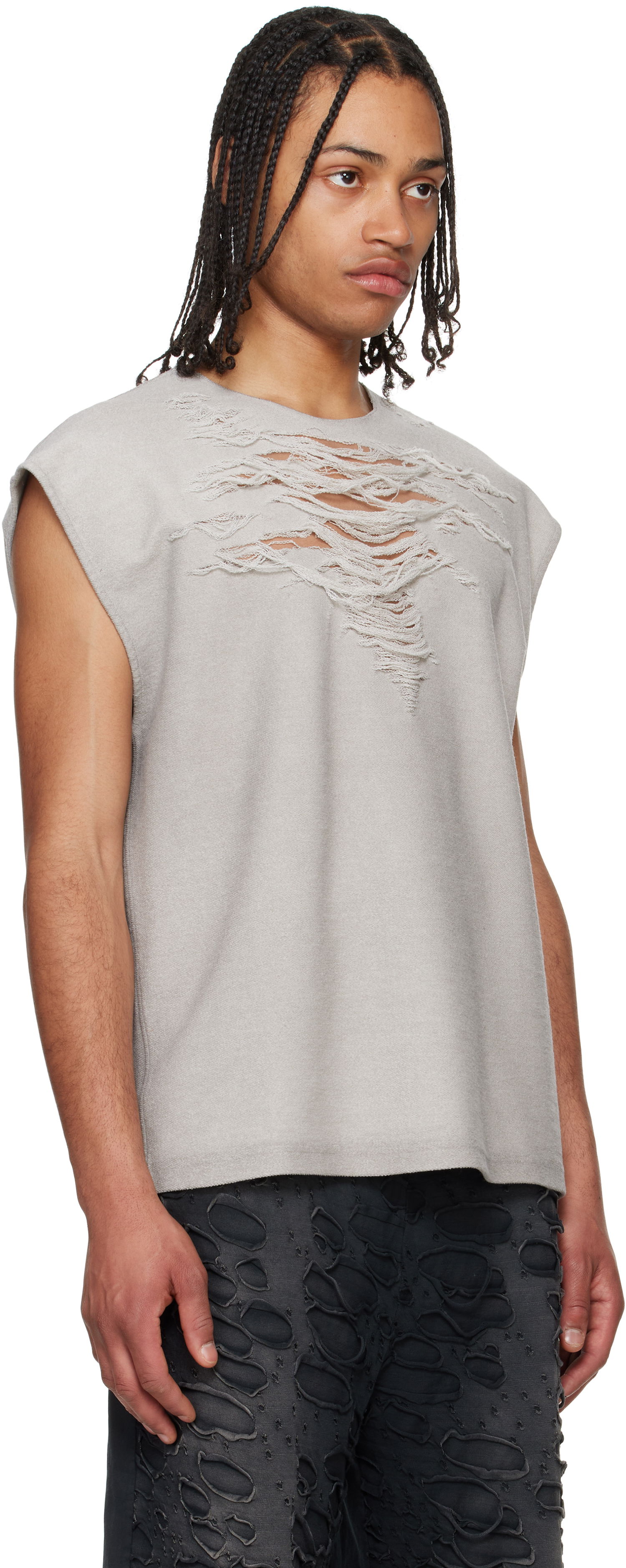 Tankkitoppi Diesel Diesel S-Rub-SL Distressed Tank Top Harmaa | A19115-0PLAI-97C, 1