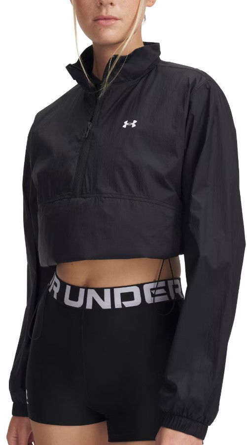 Tuulitakki Under Armour Under Armour UA Rival Woven HZ Anorak Cropped Jacket Musta | 6000279-001