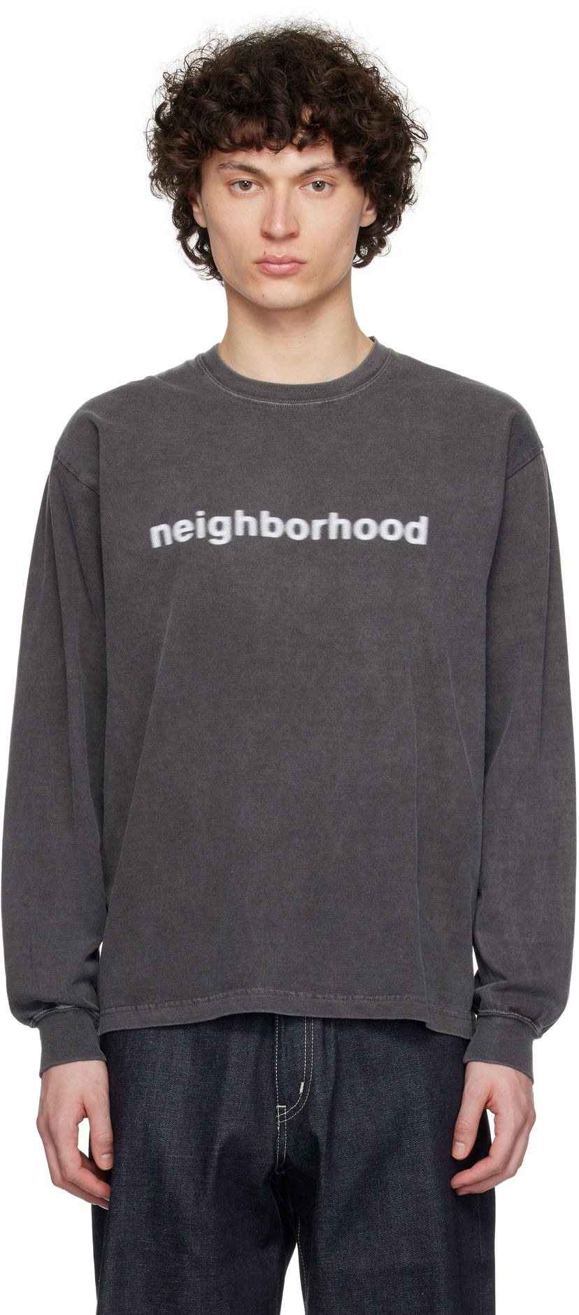 T-paita Neighborhood Neighborhood Long Sleeve T-Shirt Harmaa | 251PCNH-LT03