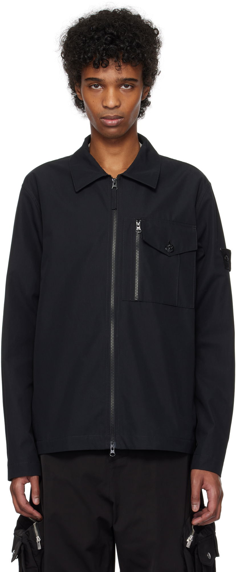 Paita Stone Island Stone Island Weatherproof Cotton Canvas Overshirt Musta | K1S15 1200007 S00F1