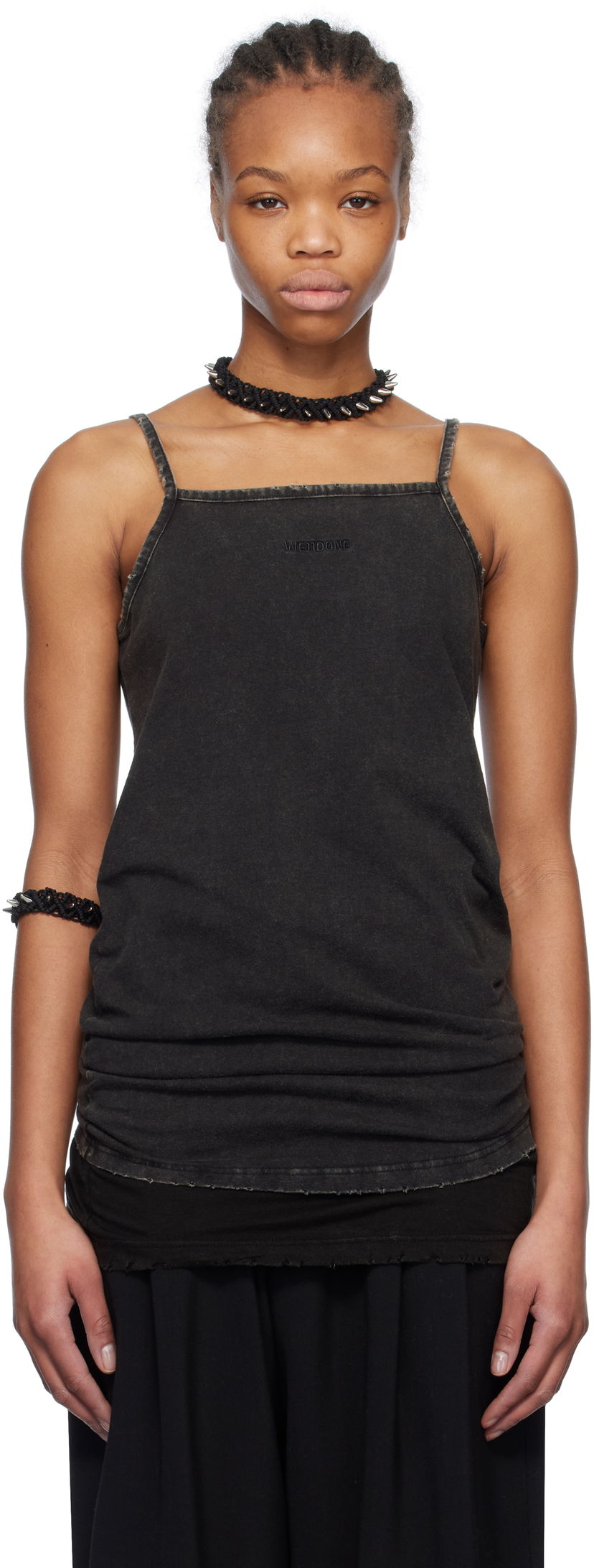 Tankkitoppi We11done We11done Layered Sleeveless Tank Top Musta | WD-TT0-25-703-W-BK