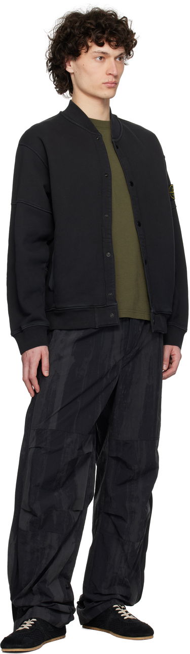 Bomber-takki Stone Island Stone Island Diagonal Fleece Old Effect Bomber Jacket Musta | K1S15 6100034 S0045, 4