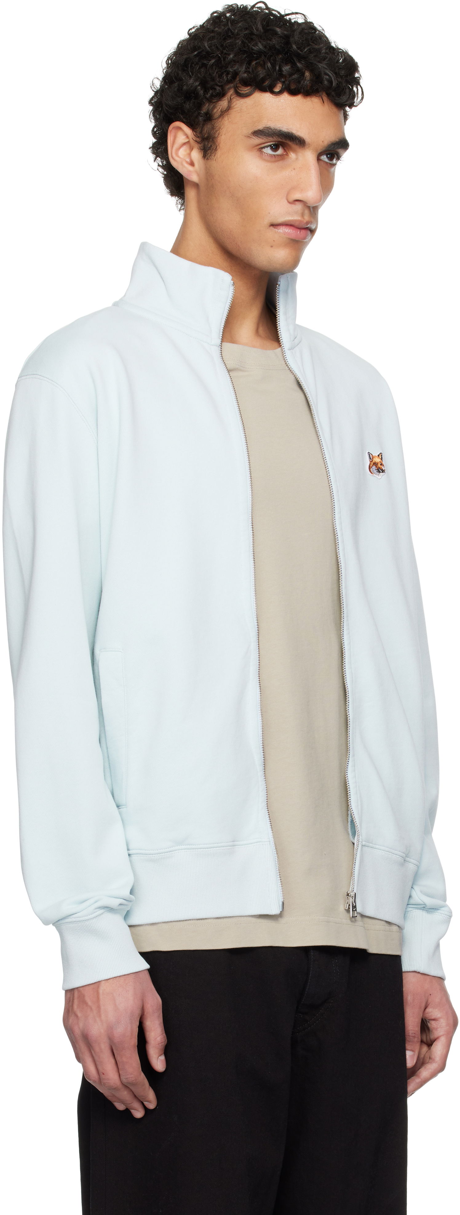 Huppari MAISON KITSUNÉ Maison Kitsuné Fox Head Patch Full-Zip Sweatshirt Sininen | OM02134KM0001, 1