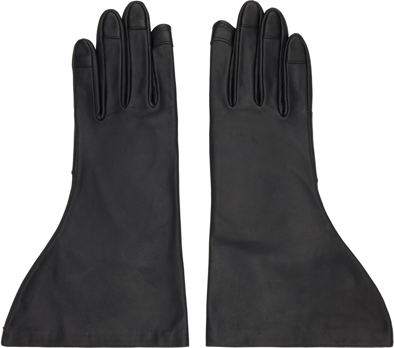 Käsineet Rick Owens Rick Owens Concordians Gleam Long Leather Gloves Musta | RR02E1452 LNV, 0