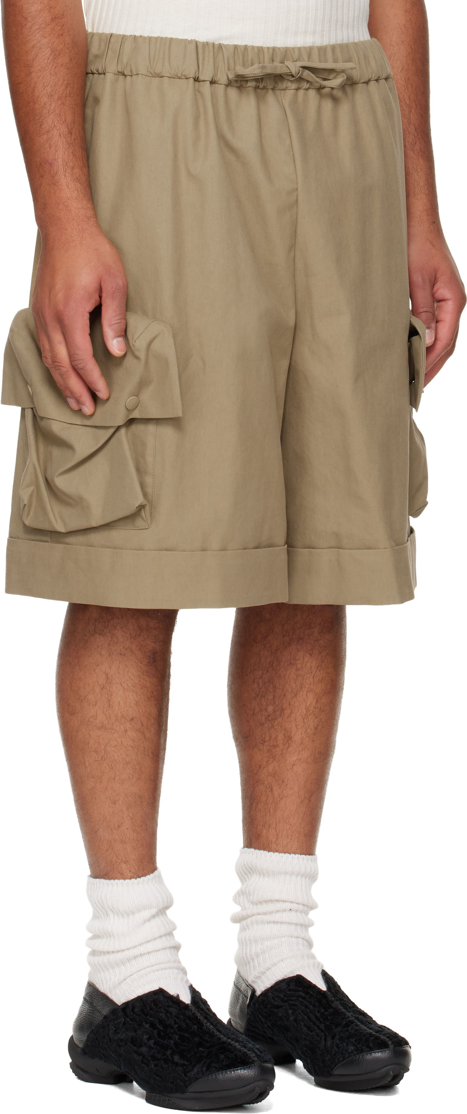 Shortsit Simone Rocha Simone Rocha Multi Pocket Drawstring Cargo Shorts Beige | 4172 1267, 1