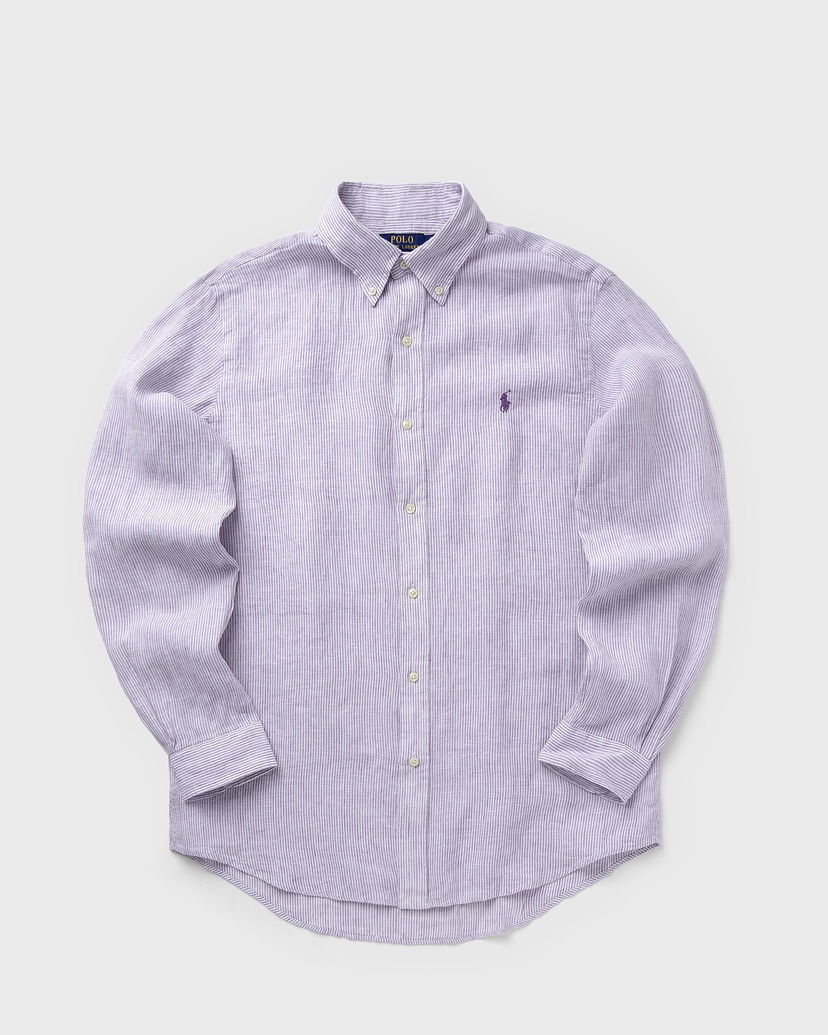 Paita Polo by Ralph Lauren Long Sleeve Striped Linen Button-Down Sport Shirt Violetti | 710968973006