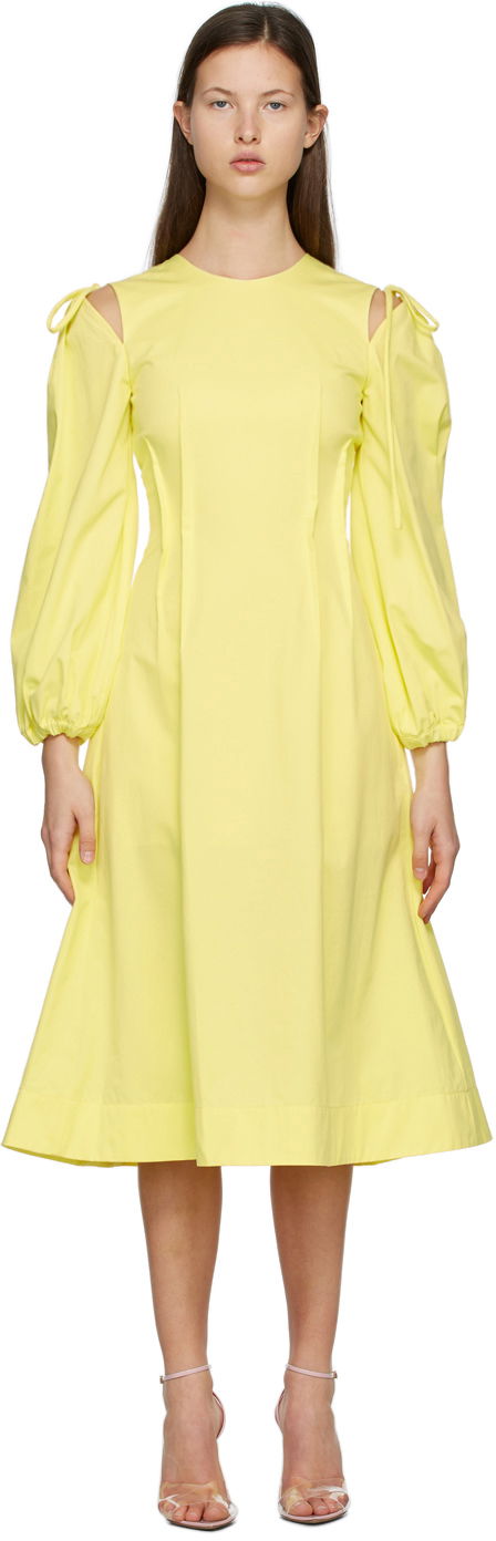 Mekko MSGM MSGM Cut-Out Midi Dress Keltainen | 3041MDA25 217109