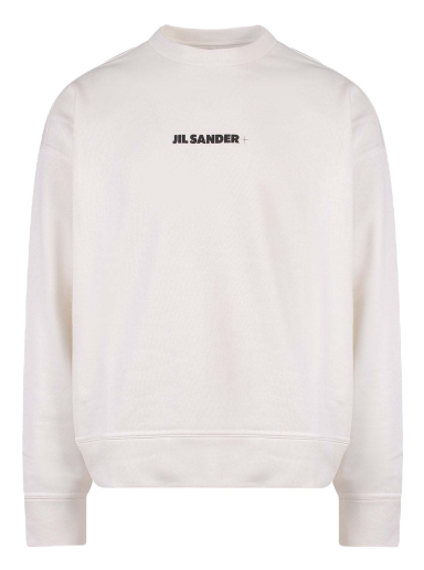 Villapaita Jil Sander Cotton Frontal Logo Crewneck Valkoinen | J47GU0001J45050#102