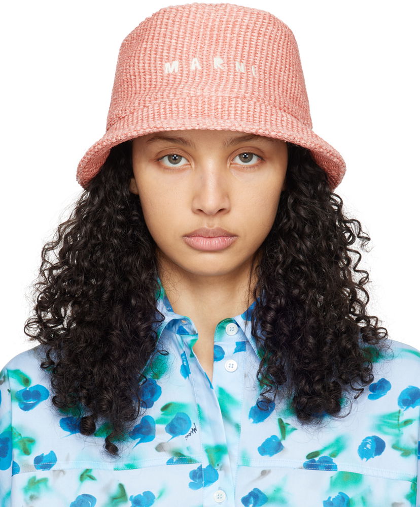 Hattu Marni Embroidered Bucket Hat Vaaleanpunainen | CLMC0067S1 UAC004