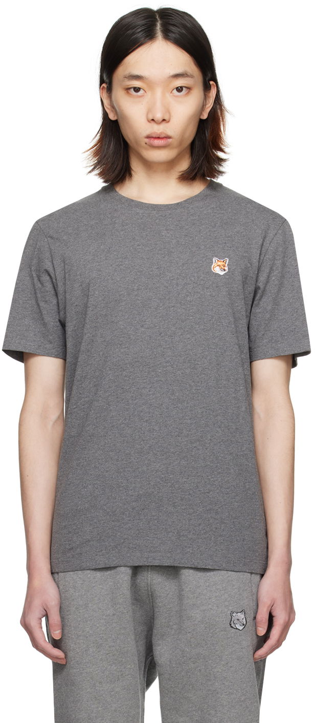 T-paita MAISON KITSUNÉ Fox Head T-Shirt Harmaa | LM00104KJ0008H170