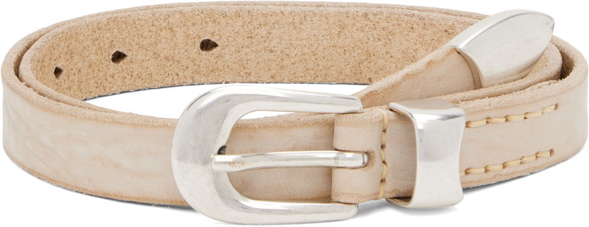 Vyöt OUR LEGACY Textured Leather Buckle Belt Beige | A4258CCW