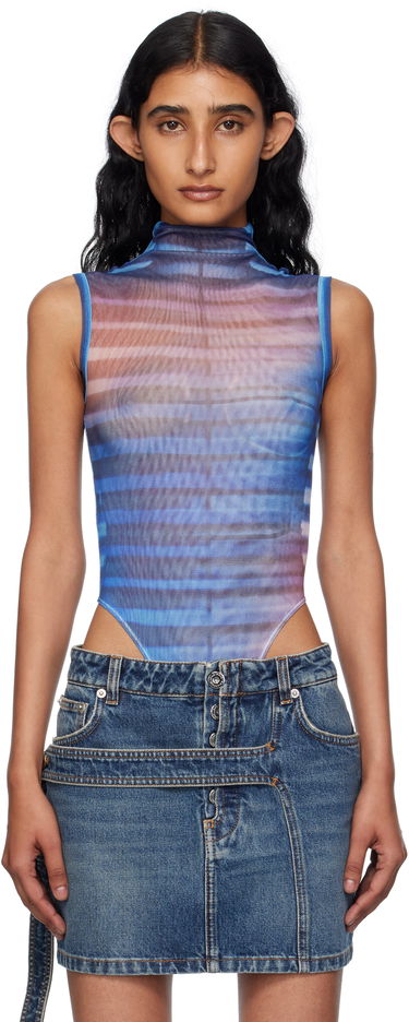 Body Jean Paul Gaultier Jean Paul Gaultier High Neck Printed Bodysuit Sininen | 25/03-W-TO331-M005P-565034, 0