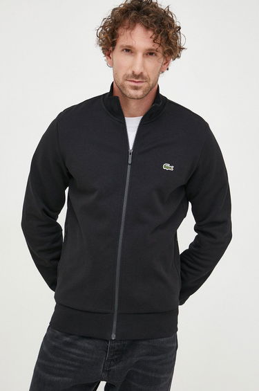 Huppari Lacoste Brushed Fleece Zippered Sweatshirt Musta | SH9622, 0