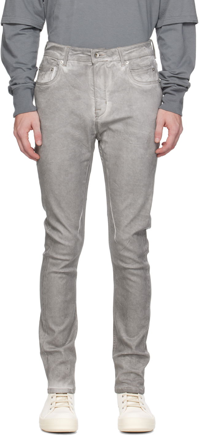 Jeans Rick Owens Off-White Porterville Detroit Cut Jeans Harmaa | DU02D2366 HSCF