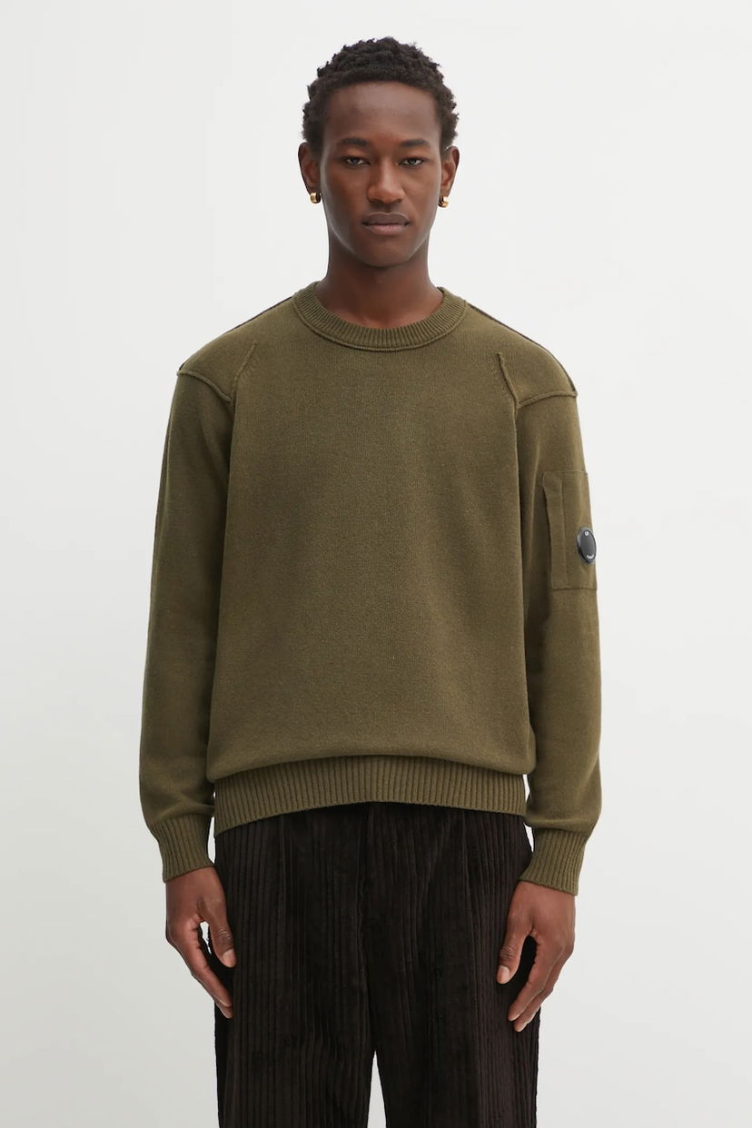 Villapaita C.P. Company C.P. Company Wool Blend Sweater Vihreä | RFCMKN707A110149A