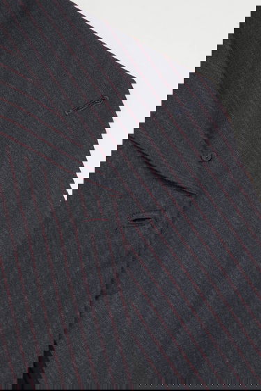 Takki GANNI Asymmetric Pinstripe Blazer Harmaa | W0578, 4